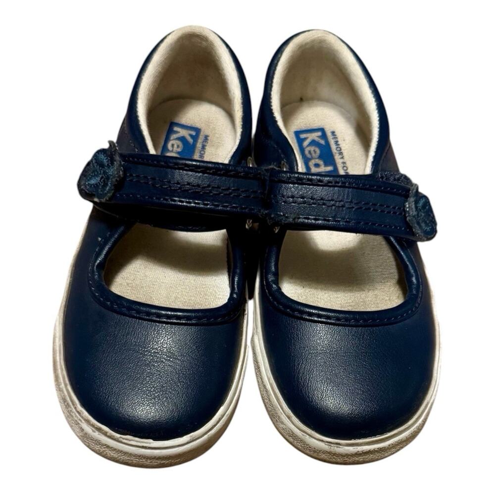 Navy Blue Keds Ella Leather Mary Jane Toddler Shoes Size 6.5